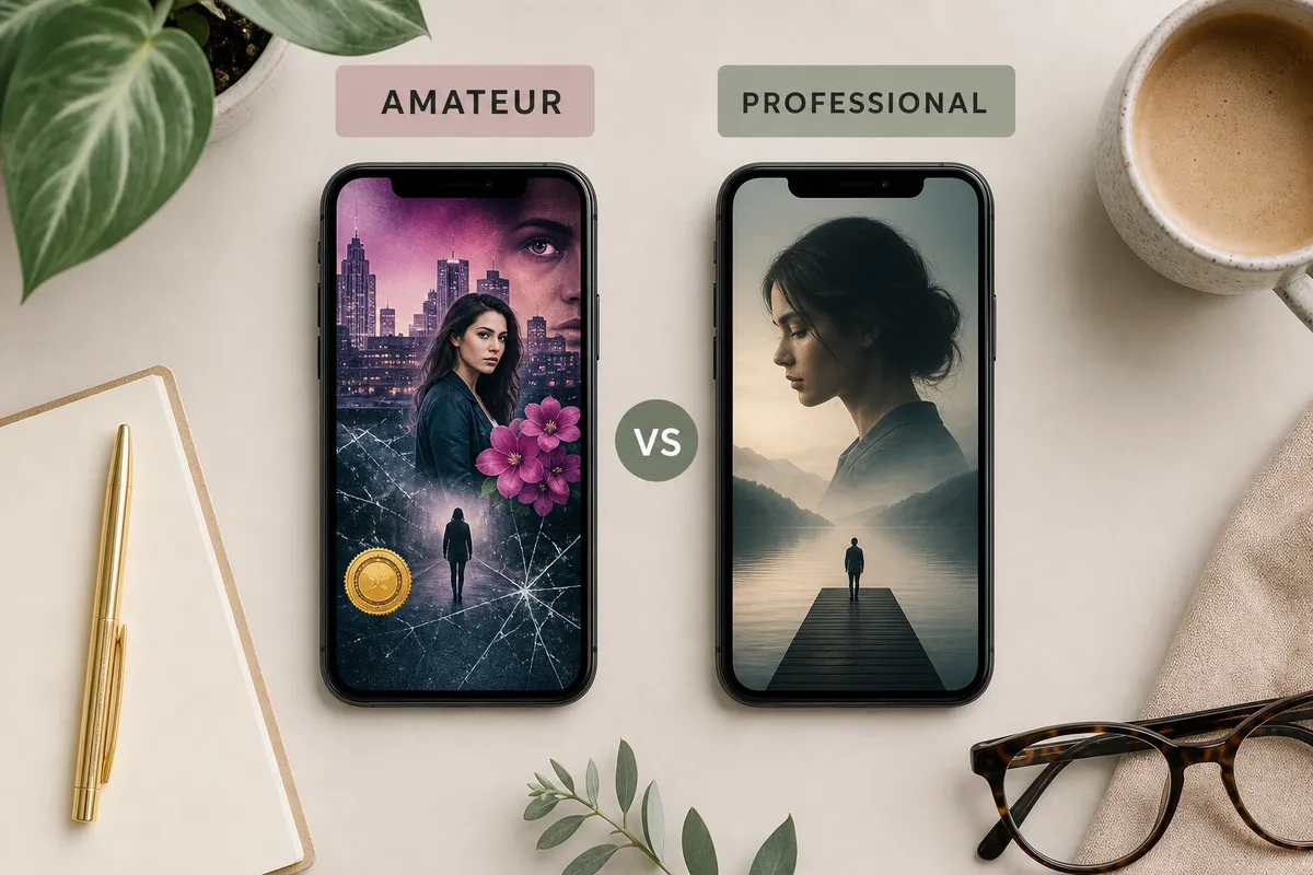 Comparison of amateur versus professional book cover design affecting Amazon click-through rates