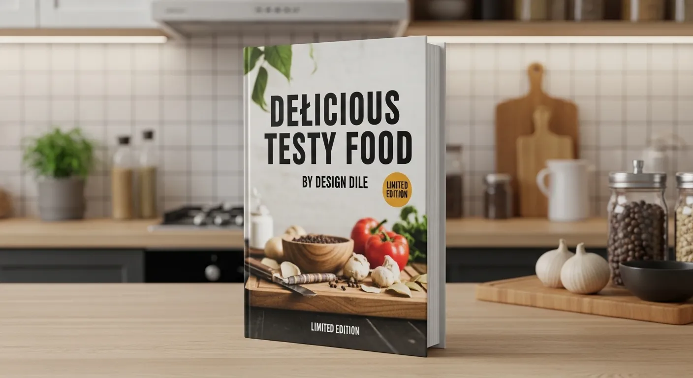 Delicious Testy Food — visual cookbook cover designed by DesignDile
