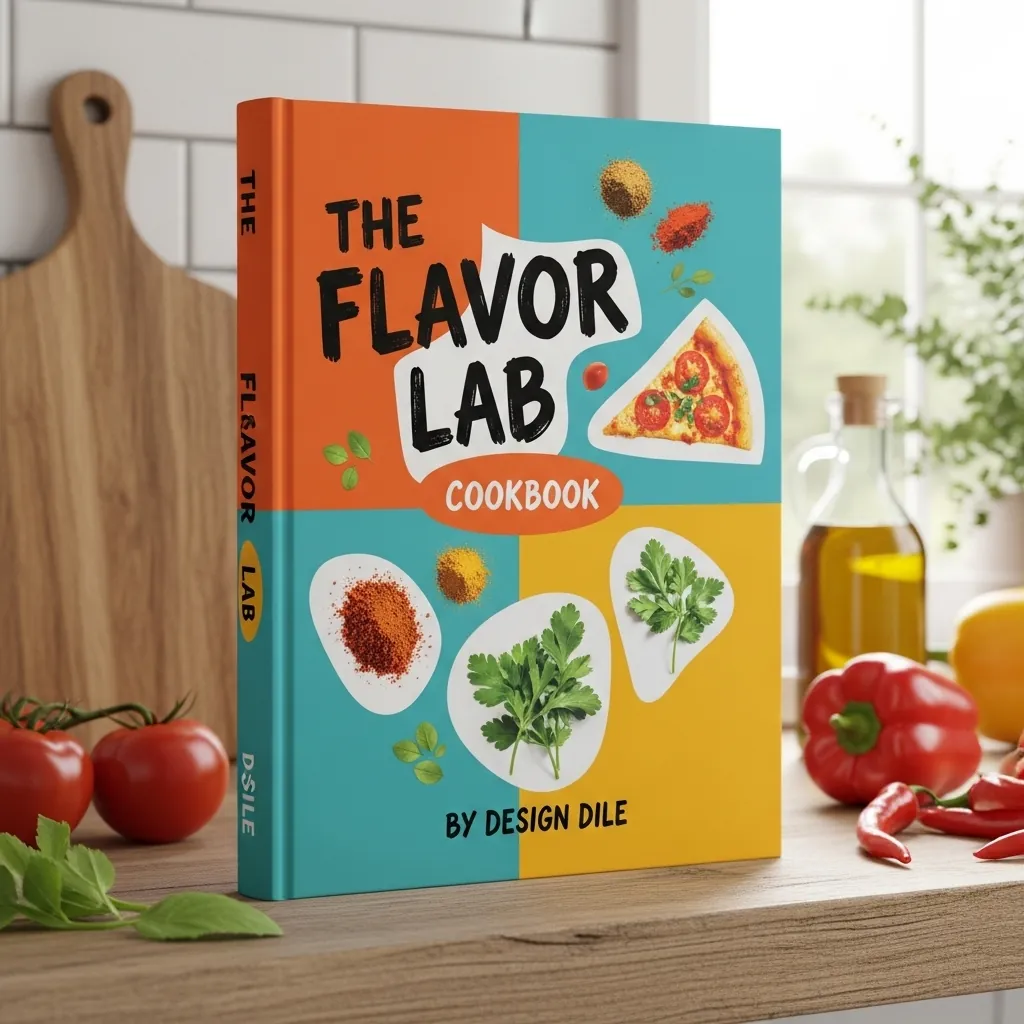 The Flavor Lab Cookbook — Non-Fiction book cover concept by DesignDile